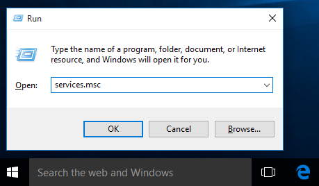 windows 10 run services msc