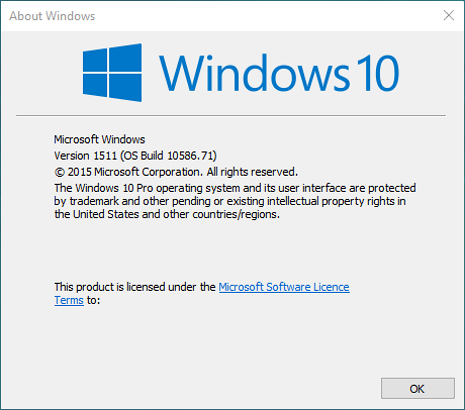 Windows 10 build 10586.71