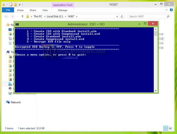 Windows 10 build 14367 decrypter started