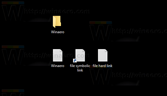 Windows 10 file hard link on desktop