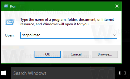 Windows 10 open local security policy