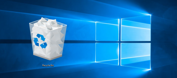 Windows 10 recycle bin logo banner