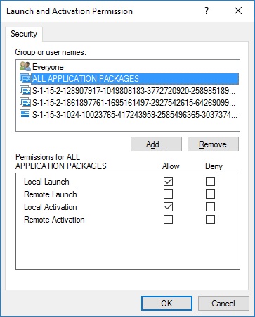 Fix for Event ID error 10016: DCOM server not having Local Activation