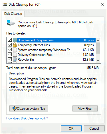 Disk Cleanup Cleanmgr Command Line Arguments in Windows 10
