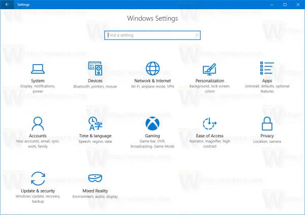 Windows 10 Creators Update Settings 15019