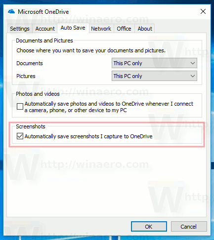 How To Save Screenshots Automatically To Onedrive In Windows Winaero My Xxx Hot Girl