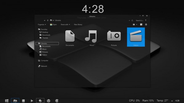 Gray8 theme visual style for Windows 8