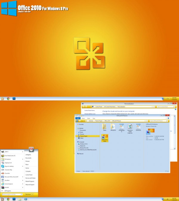 office 2010 theme for windows 8
