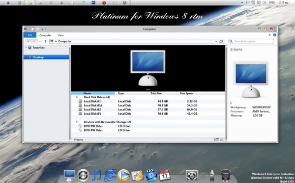Platinum Visual Style Theme for Windows 8