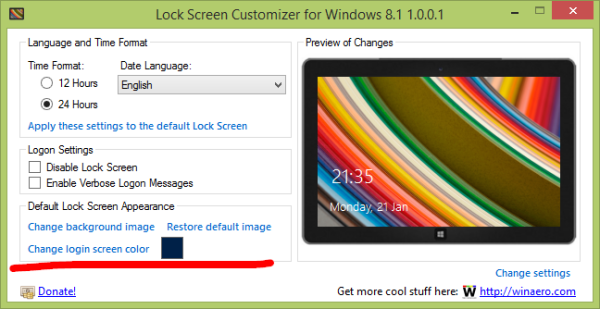 Lock Screen Customizer for Windows 8.1