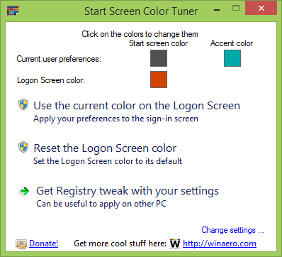 Start Screen Color Tuner