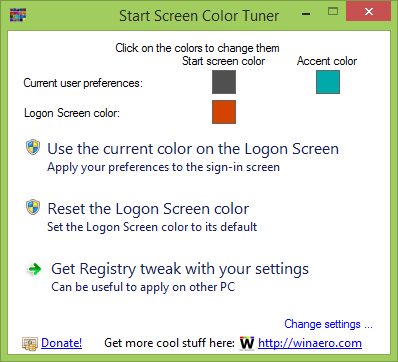 How to change the logon screen color in Windows 8.1