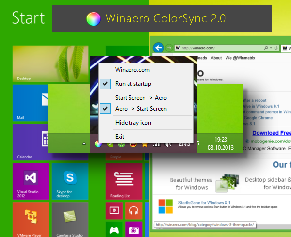 How to automatically set the window border color as the Start Screen background color