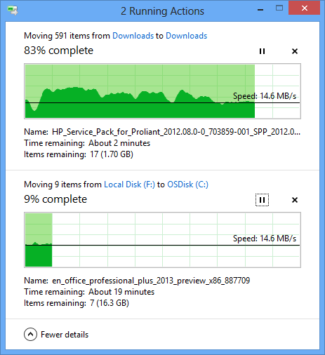 Windows 8.1 : Always show more details in copy dialog of File Explorer