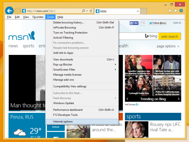 How to disable suggested sites and URLs in IE11 in Windows 8.1