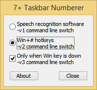 Show numbers on taskbar buttons with 7+ Taskbar Numberer