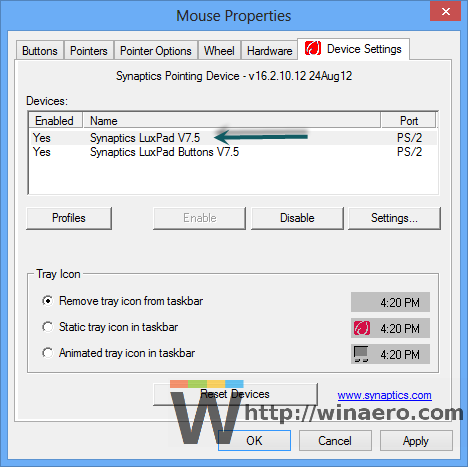 elan driver touchpad vs smart gestures