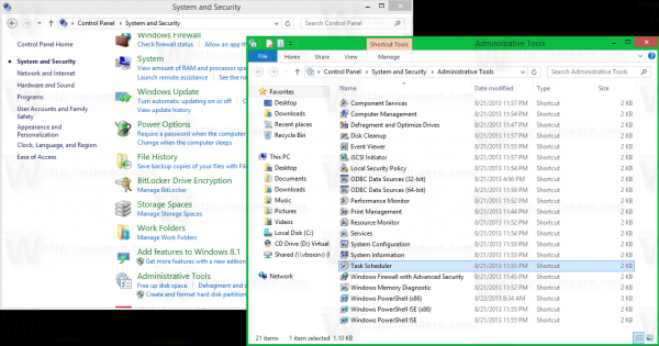 Windows 8 administrative tools