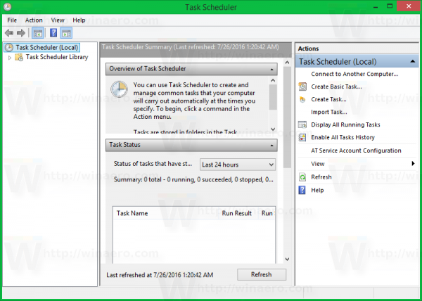 Windows 8 task scheduler