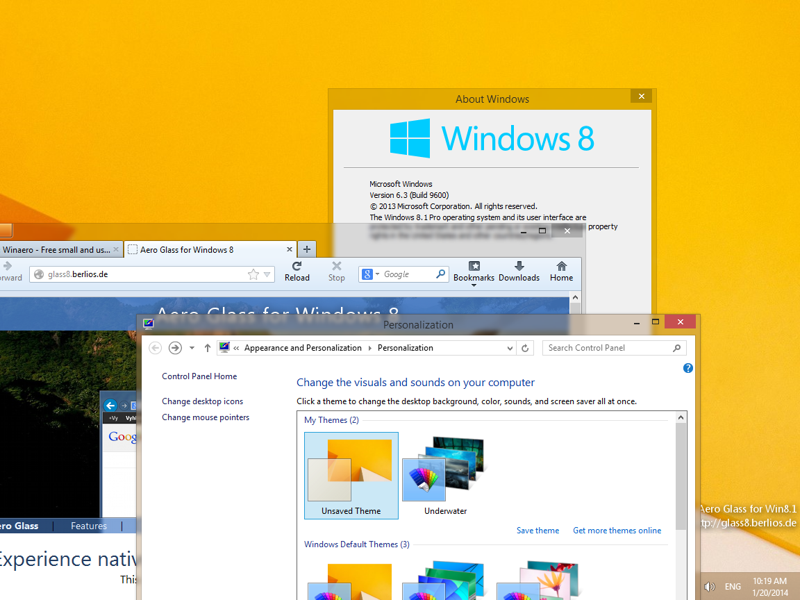 windows 7 aero glass theme for windows 8.1