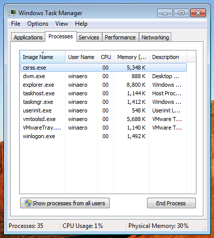 windows 7 processes tab