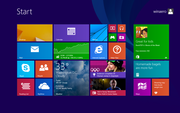 Desktop Tile is missing on the Start screen in Windows 8.1