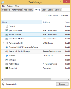 Startup tab of Task Manager - open directly in Windows 8