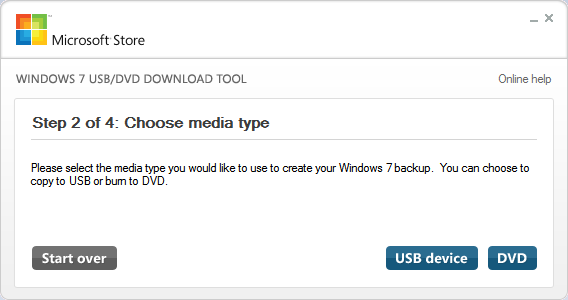 Средство загрузки USB DVD для Windows 7 2