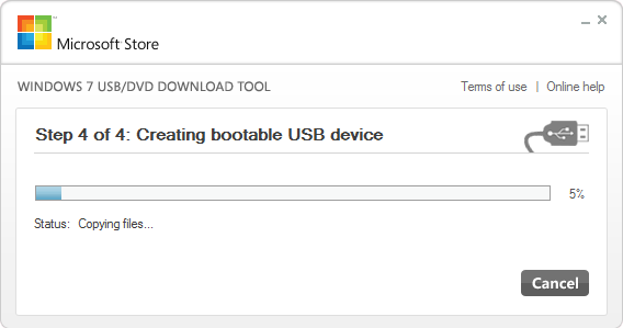 Средство загрузки USB DVD для Windows 7 4