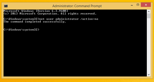 How to enable or disable the hidden Administrator account in Windows 8