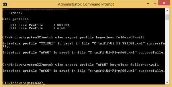 netsh wlan export single profile