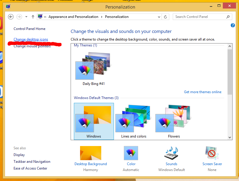 How To Show Classic Desktop Icons On Desktop In Windows 81