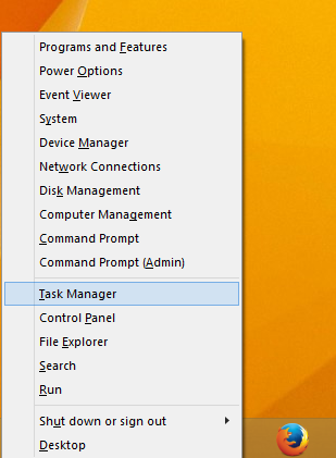 windows 8 task manager shortcut