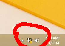 Disable the yellow warning sign from the network icon on the Windows taskbar