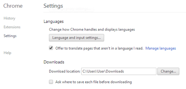 Change the download location in IE, Chrome, Firefox and Opera