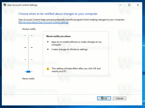 Windows 10 Disable Uac Classic Control Panel