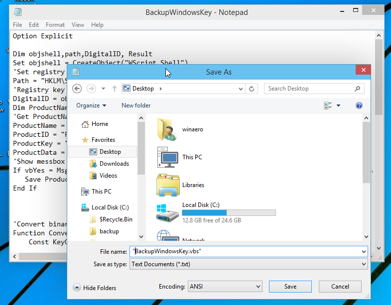 windows 10 serial key using scribt