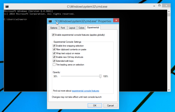 The command prompt has been further improved in Windows 10