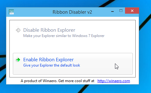 enable ribbon explorer