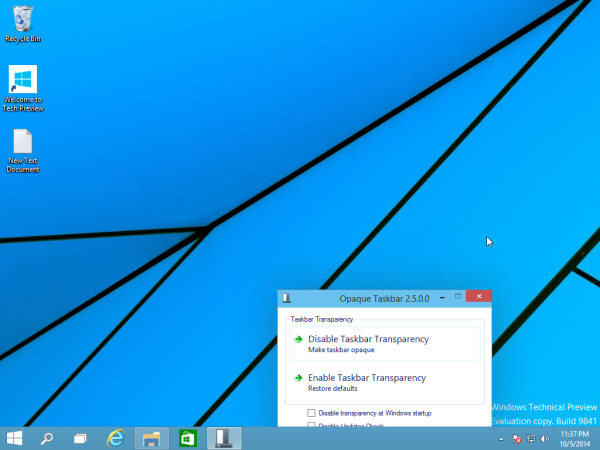 opaque taskbar windows 10