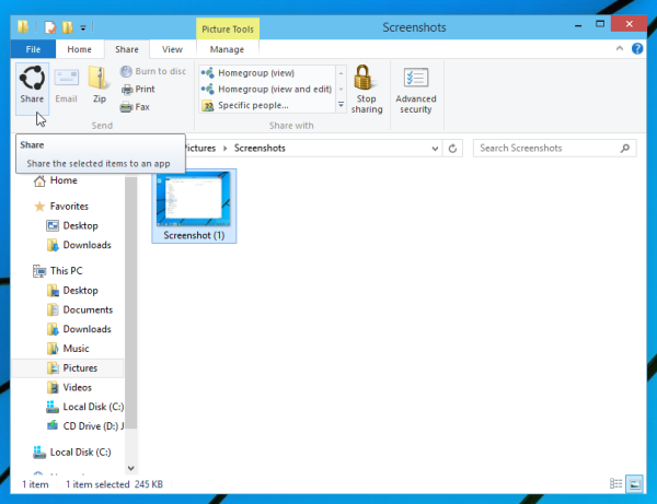 share in File Explorer