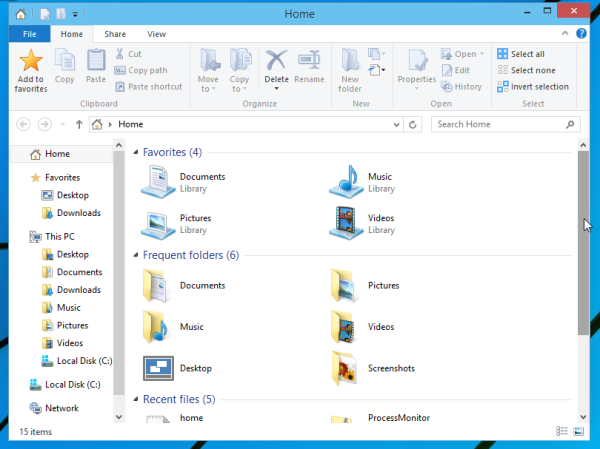 windows 10 libraries in Home folder