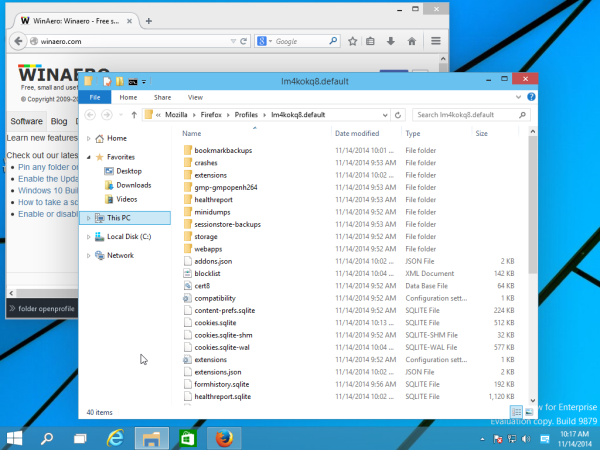 Firefox folder openprofile