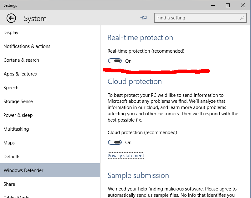 virus turned off windows defender