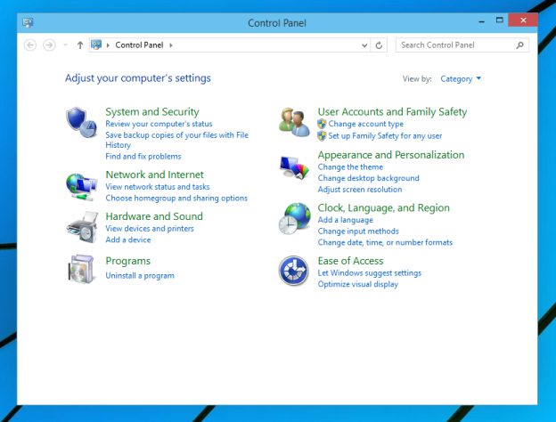 how to open control panel through cmd