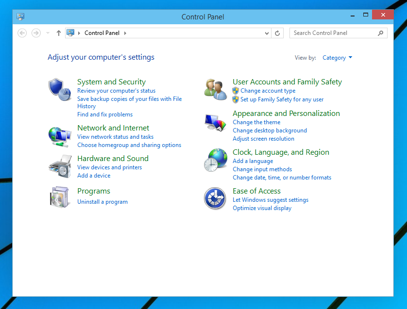 computer control panel