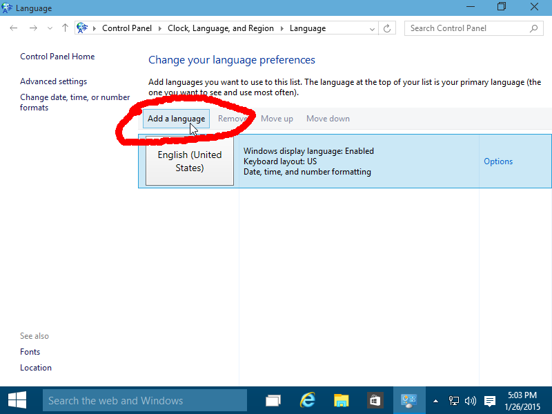 windows 10 single language adalah