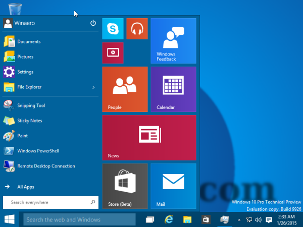 enable classic start menu windows 10