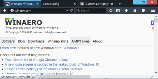 firefox nightly dark theme in action