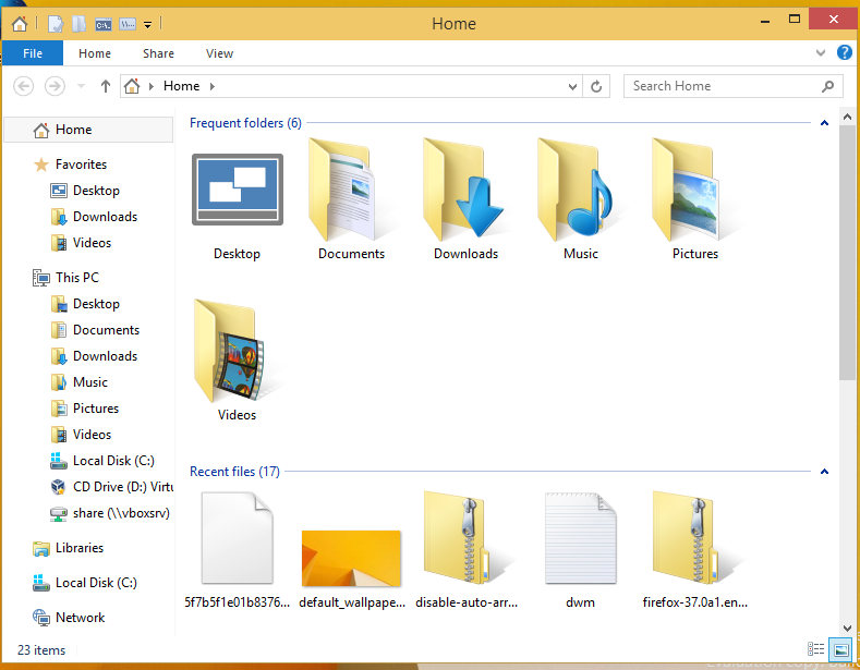 home folder windows 10